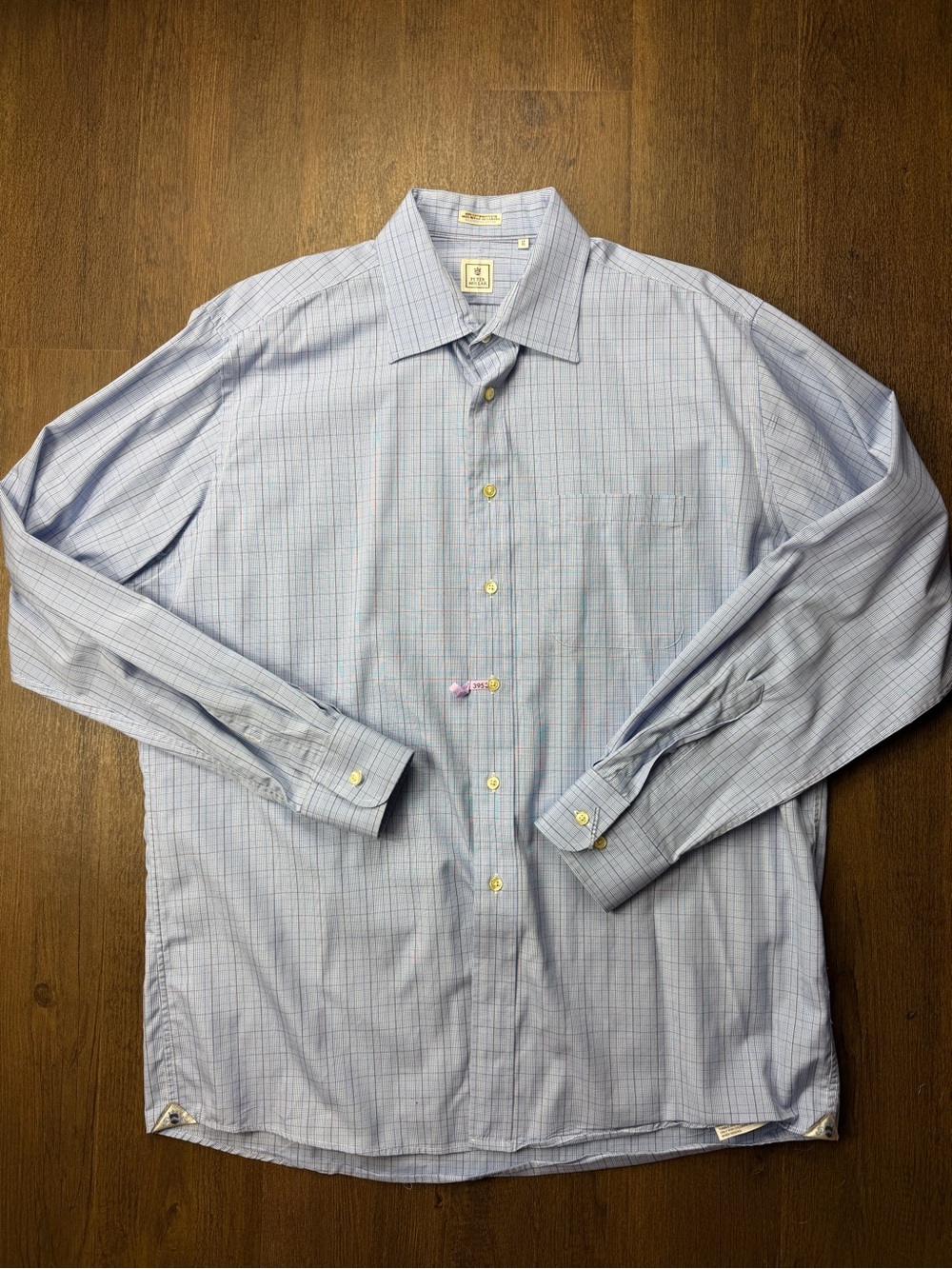 Peter Millar Light Blue Plaid Dress Shirt